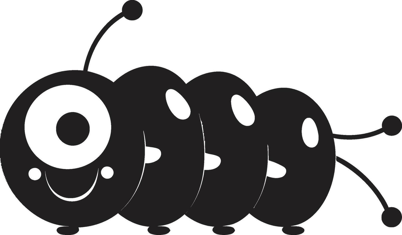 Metamorphosis Magic Chic Vector Logo Design for Caterpillar Transformation Silk Trail Elegance Black Icon Illustrating Caterpillar Evolution