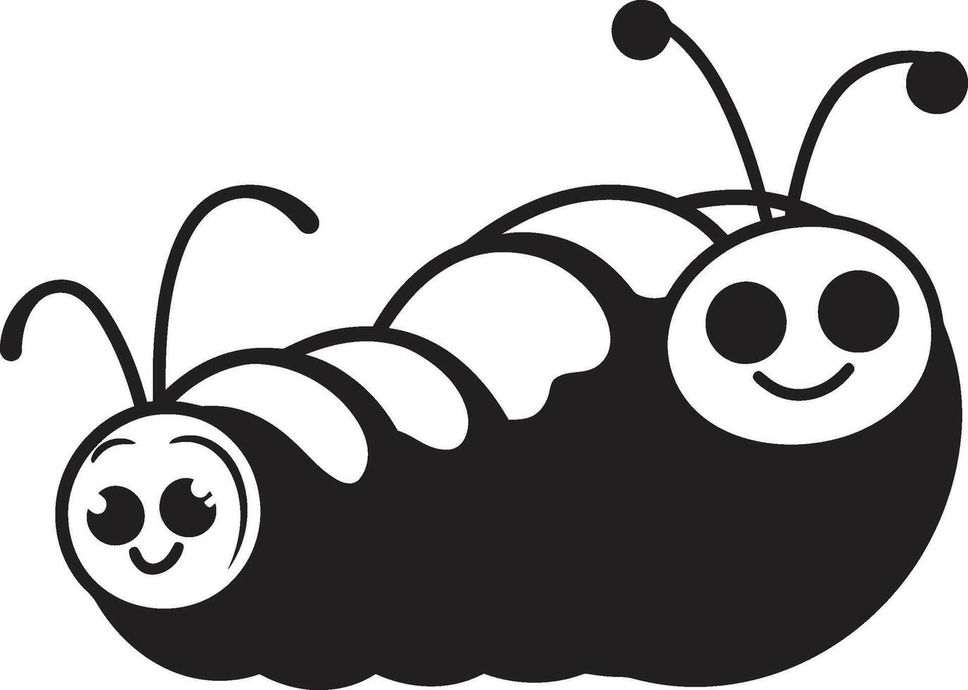 Caterpillar Couture Monochrome Icon in Natures Evolution Metamorphosis Magic Chic Vector Logo for Caterpillar Transformation