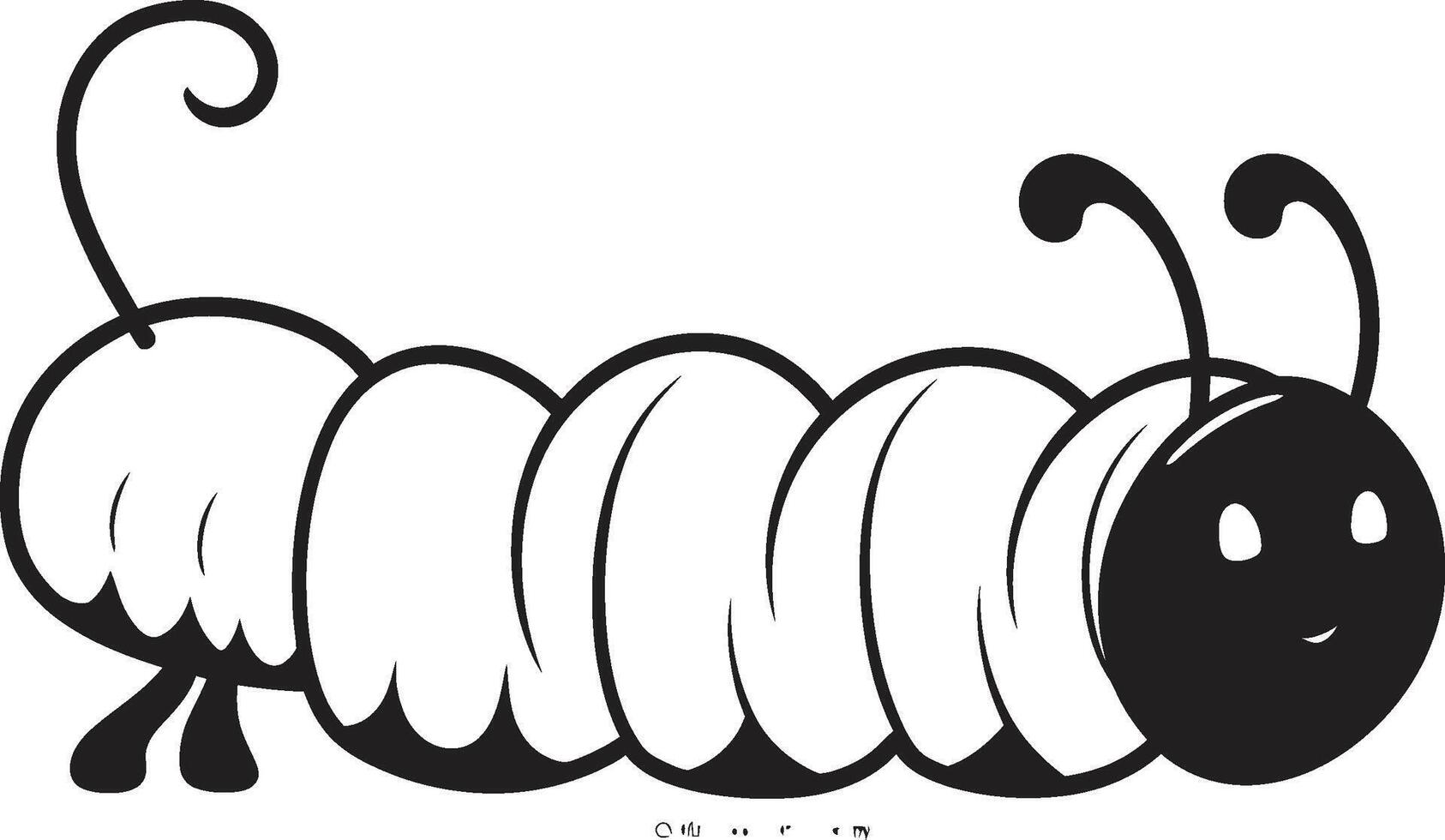 Creeping Chic Sleek Vector Logo Design for Stylish Caterpillar Caterpillar Couture Monochrome Icon in Natures Evolution