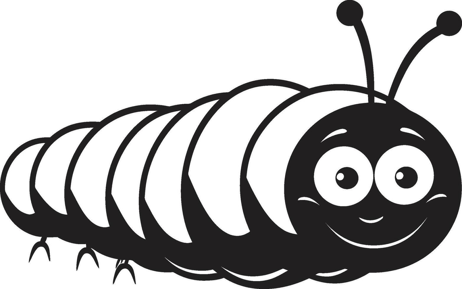 Creeping Chic Sleek Vector Logo Design for Stylish Caterpillar Caterpillar Couture Monochrome Icon in Natures Evolution