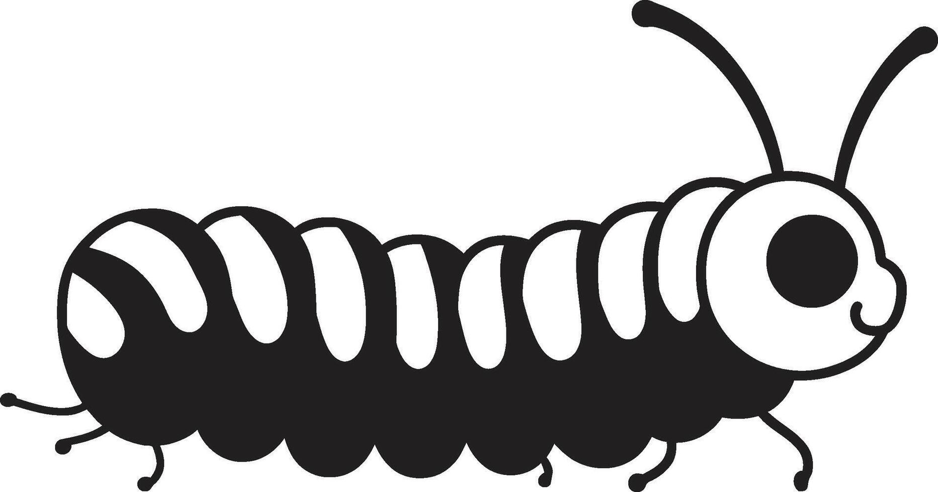 Caterpillar Couture Monochrome Icon in Natures Evolution Metamorphosis Magic Chic Vector Logo for Cater