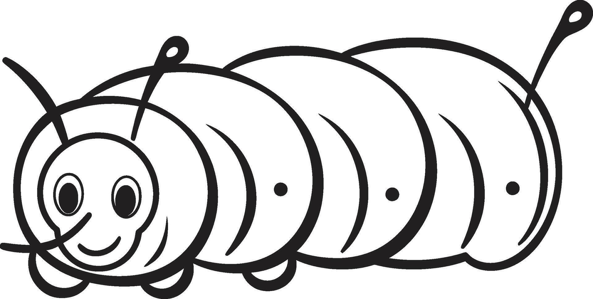 Silk Trail Elegance Black Icon Illustrating Caterpillar Evolution Natures Progression Elegant Monochrome Emblem for Caterpillar Icon vector