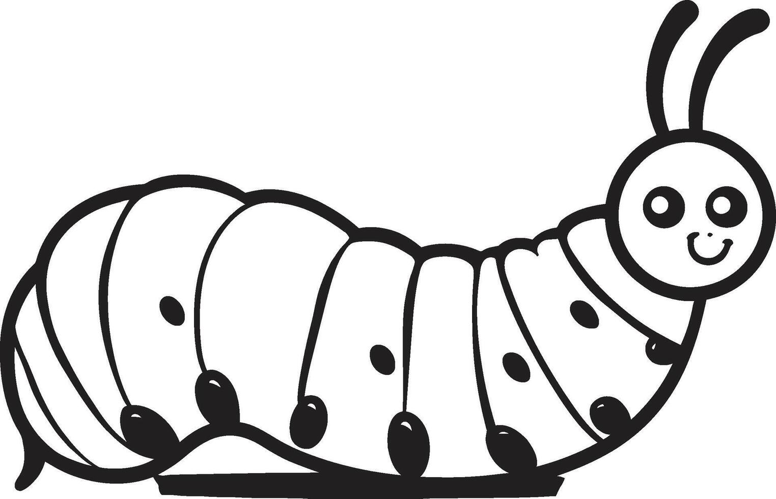 Metamorphosis Magic Chic Vector Logo for Caterpillar Transformation Silk Trail Elegance Sleek Black Icon Illustrating Caterpillar Evolution