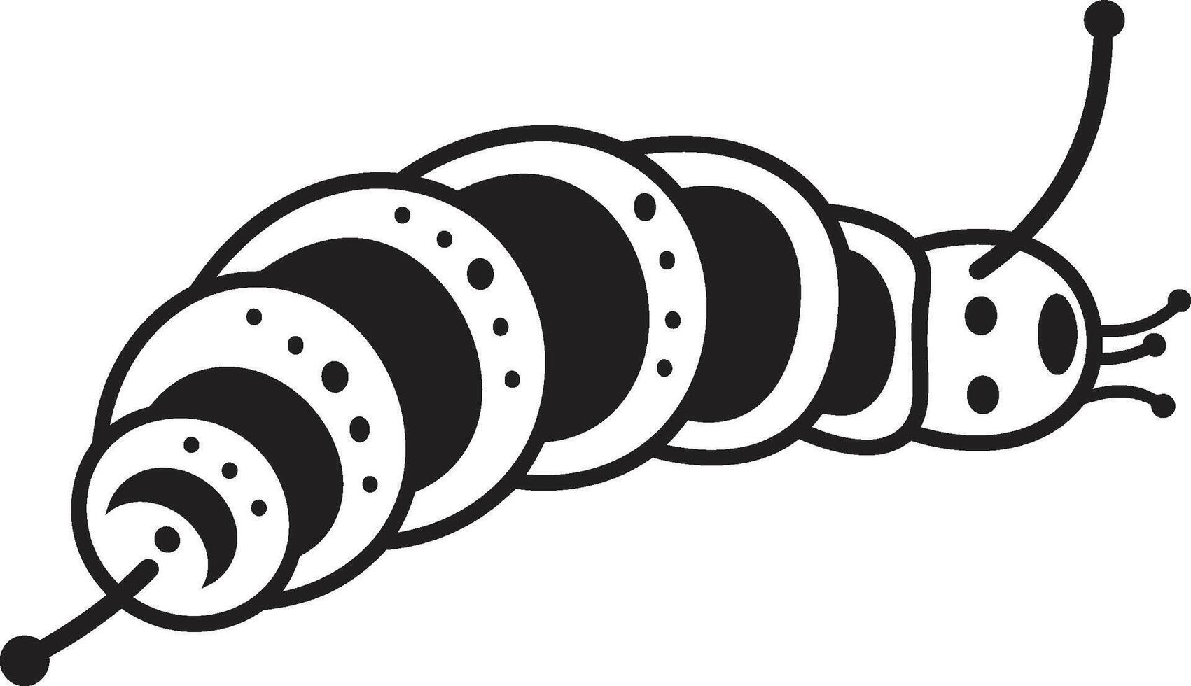 Creeping Chic Sleek Vector Logo Design for Stylish Caterpillar Caterpillar Couture Monochrome Icon in Natures Evolution