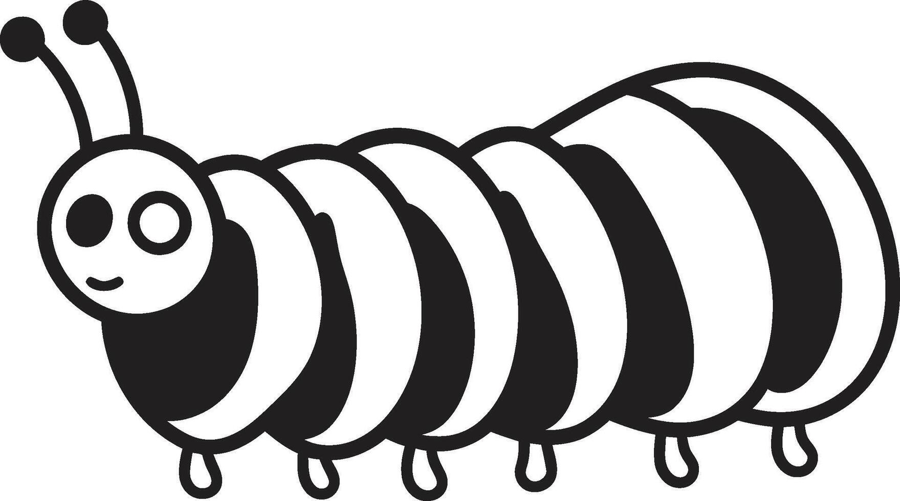Creeping Chic Sleek Vector Logo Design for Stylish Caterpillar Caterpillar Couture Monochrome Icon in Natures Evolution