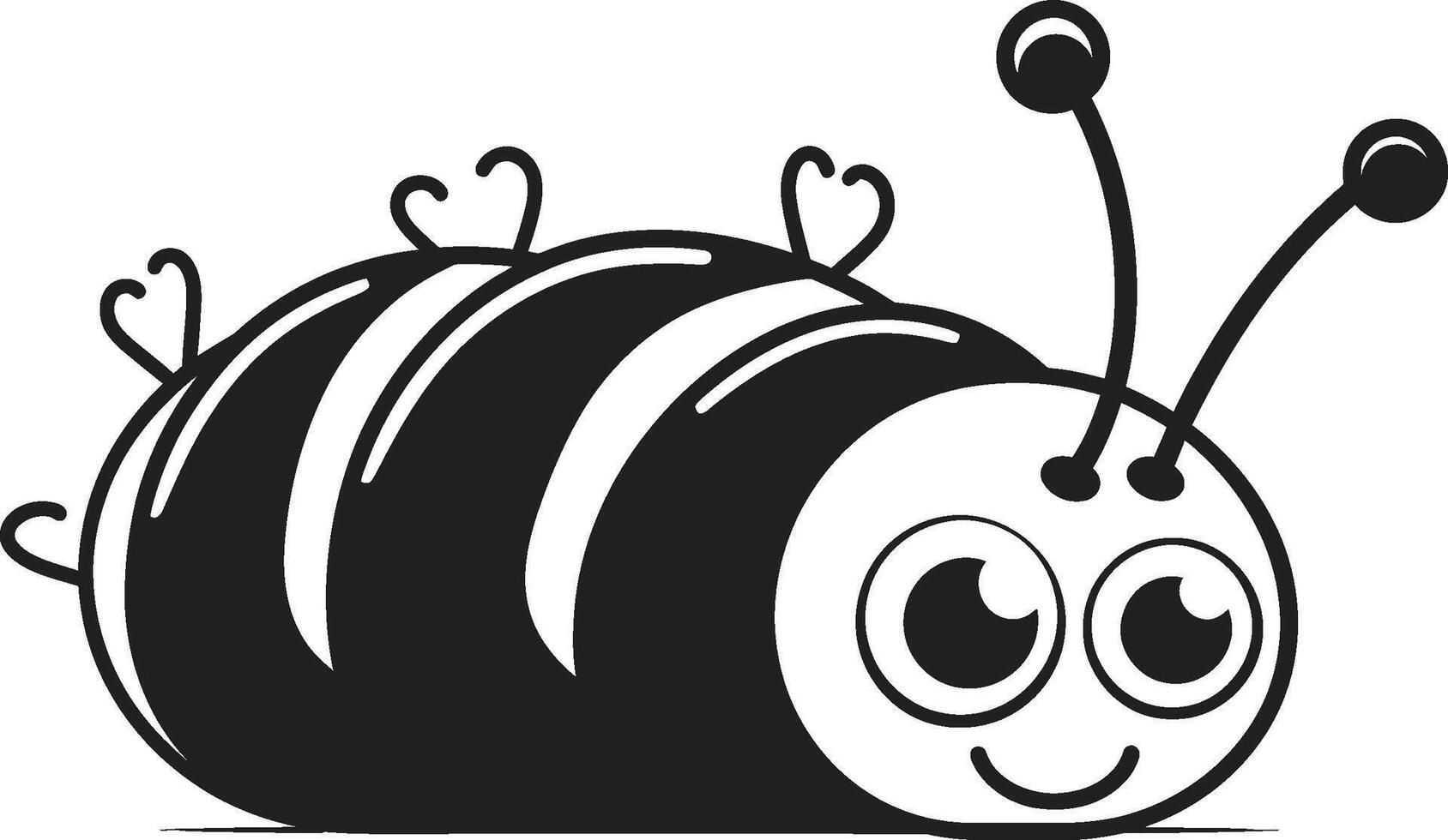 Creeping Chic Monochrome Vector Logo Design for Caterpillar Icon Caterpillar Couture Sleek Black Icon in Natures Evolution