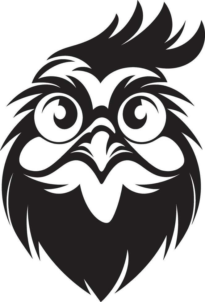 alas de elegancia negro vector logo diseño para aves de corral icono mullido plumas pulcro monocromo emblema ilustrando pollo belleza