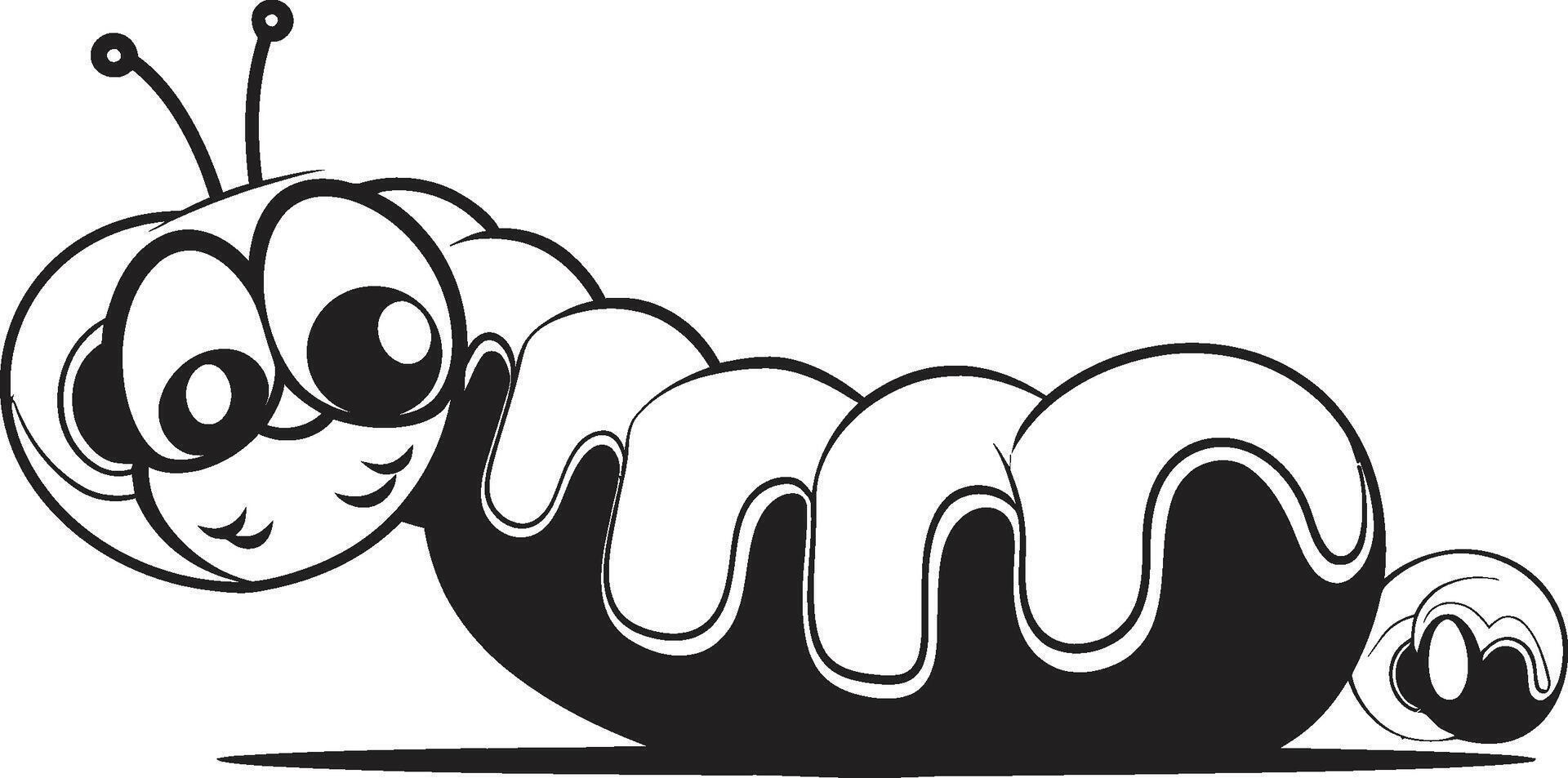 Caterpillar Couture Monochrome Icon in Natures Evolution Metamorphosis Magic Chic Vector Logo for Caterpillar Transformation