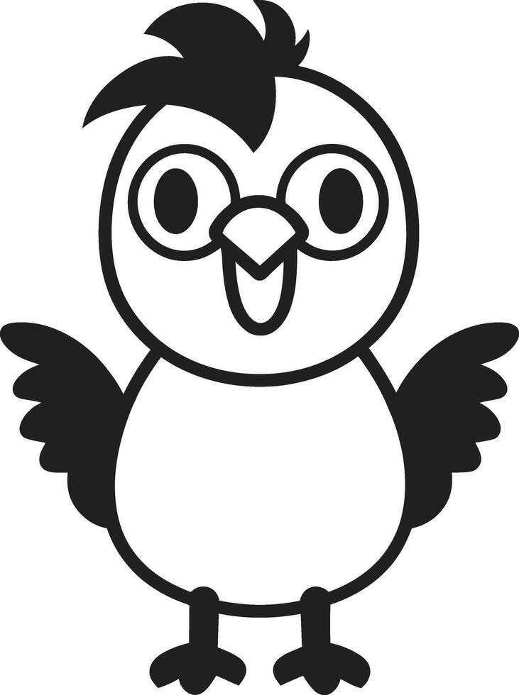 Poultry Perfection Sleek Black Icon Featuring Chicken Vector Logo Cluck Couture Chic Monochrome Chicken Emblem in Black