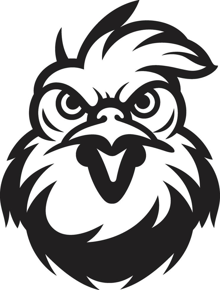 Cluck Couture Chic Monochrome Chicken Emblem in Black Wings of Elegance Black Vector Logo Design for Poultry Icon