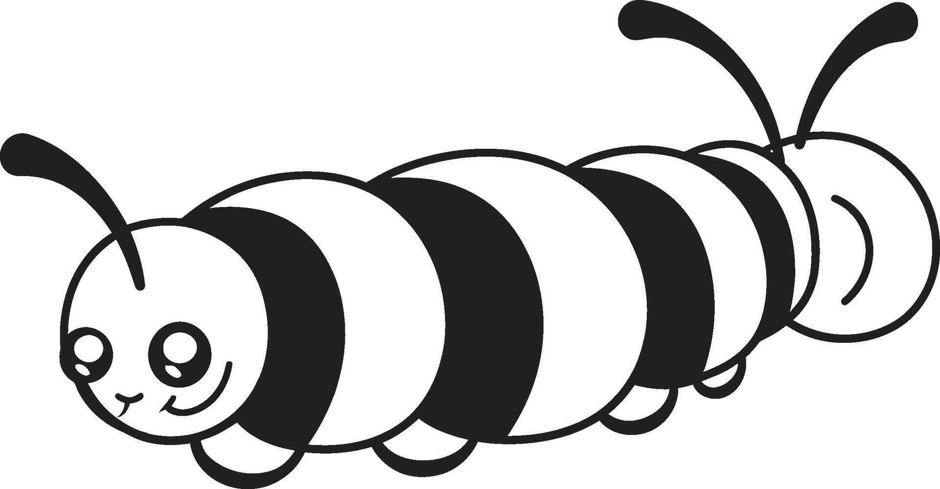 Natures Progression Elegant Monochrome Emblem for Caterpillar Icon Creeping Chic Sleek Vector Logo Design for Stylish Caterpillar