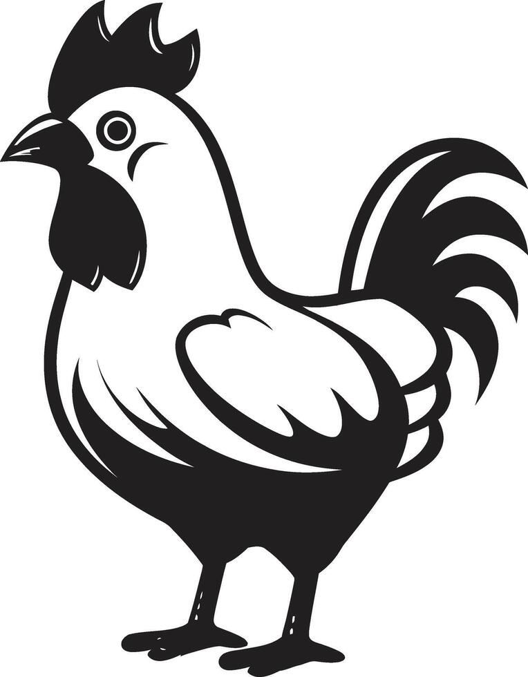 alas de elegancia negro vector logo diseño para aves de corral icono mullido plumas pulcro monocromo emblema ilustrando pollo belleza