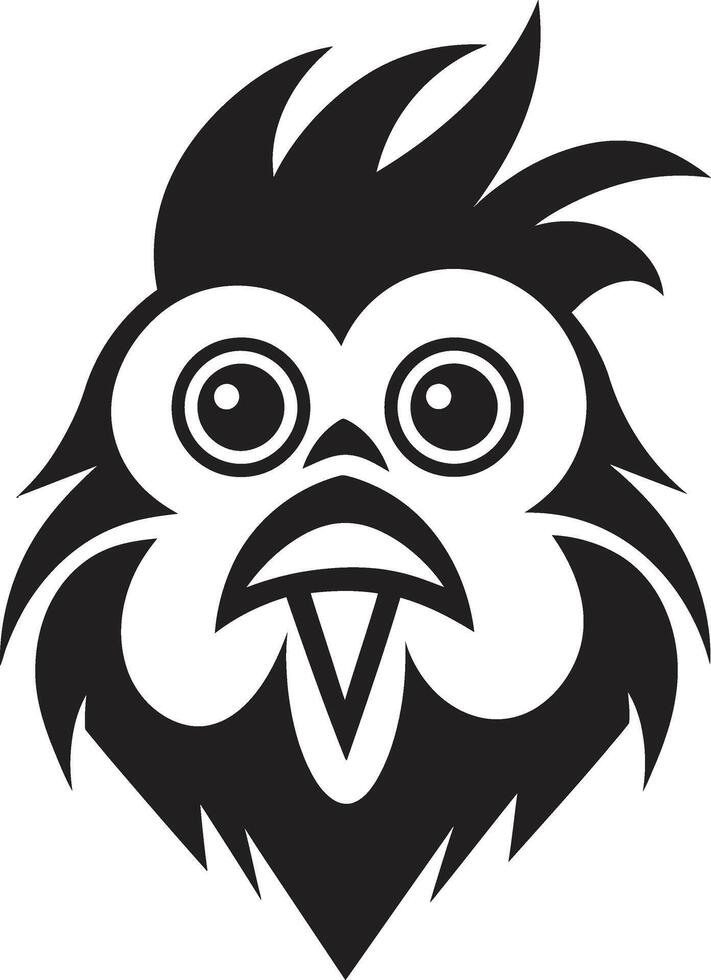 Eggstasy Monochrome Emblem Illustrating Chicken Harmony Plucky Prowess Sleek Black Icon Featuring Chicken Vector Logo