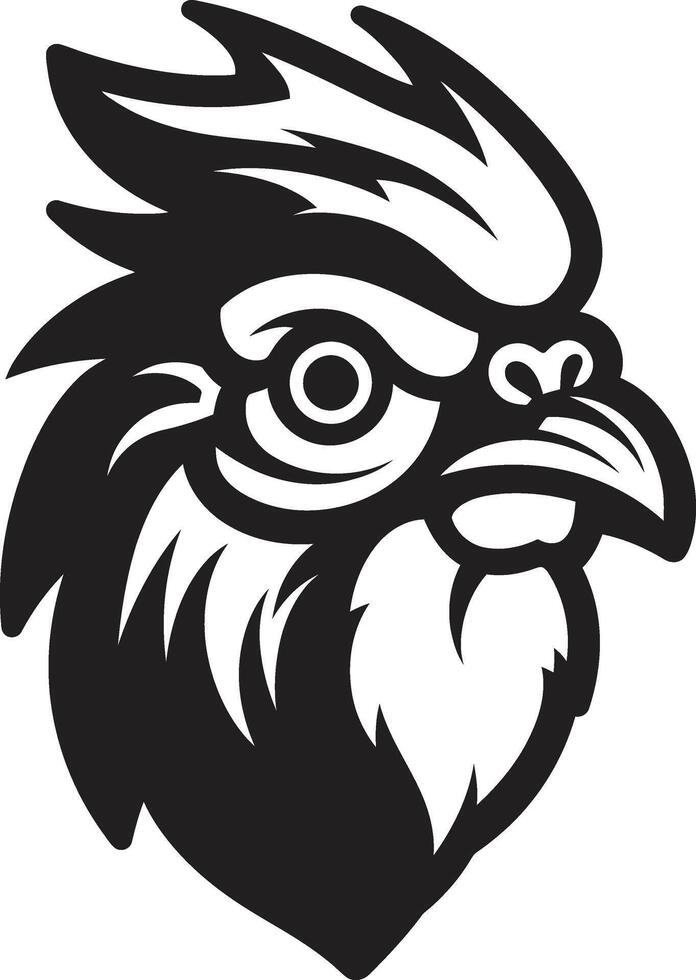 Feathered Fables Chic Vector Logo Showcasing Chicken Sophistication Rooster Reverie Elegant Monochrome Emblem for Poultry Lovers