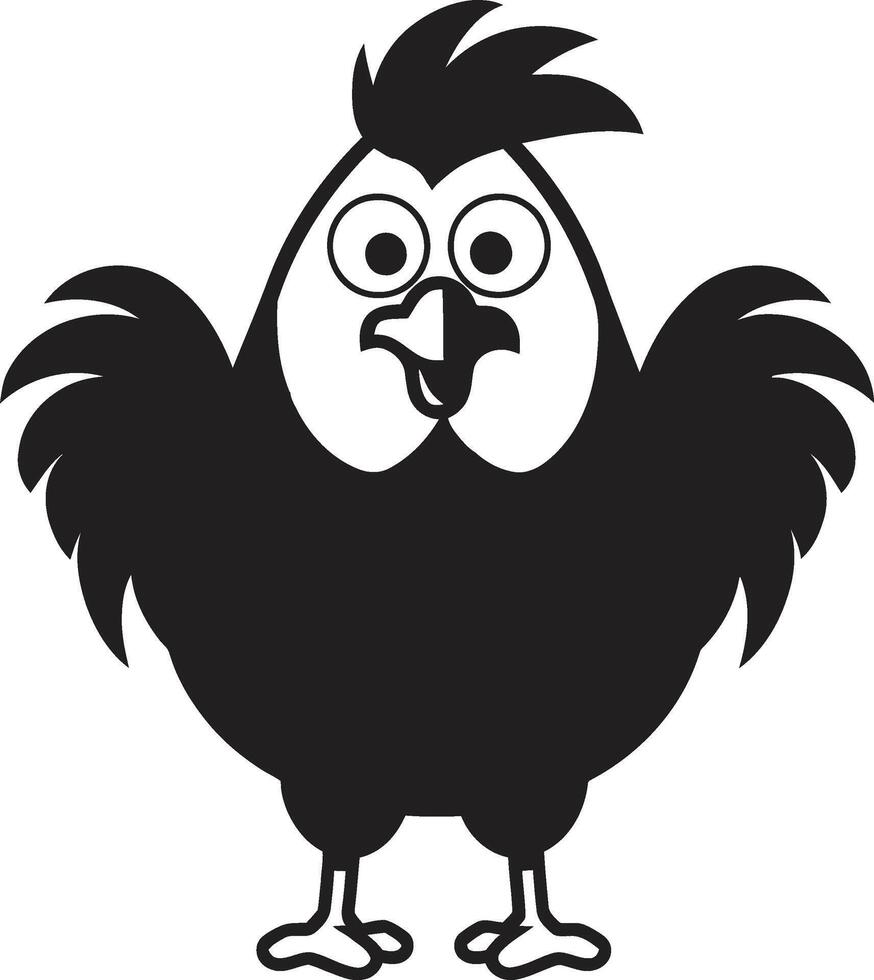 gallina casa elegancia elegante monocromo pollo emblema en negro aves de corral dinamismo elegante negro icono con vector pollo diseño