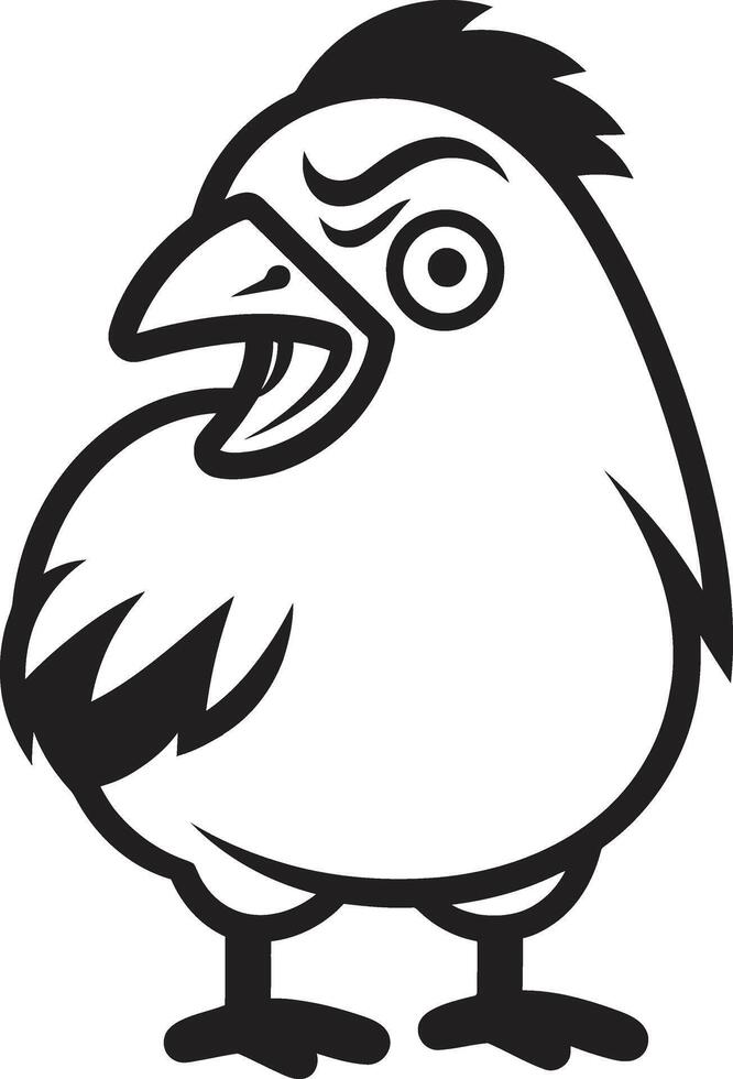 Cluck and Charm Monochrome Chicken Icon in Sleek Design Coop Couture Sleek Black Vector Logo Design for Chicken Bliss