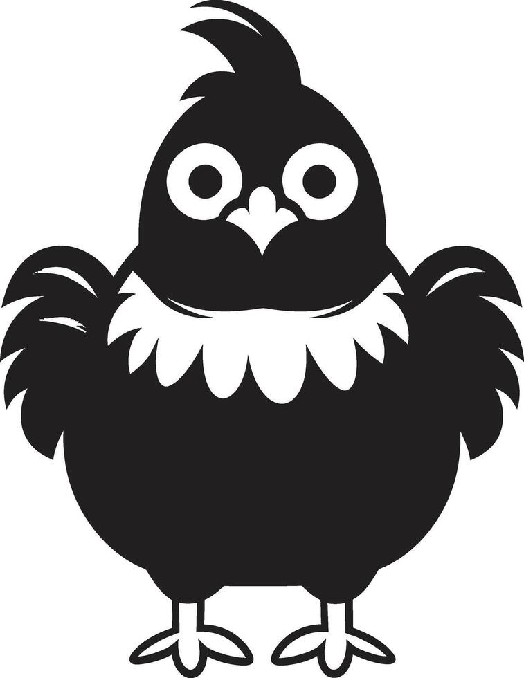 Clucking Charm Monochrome Chicken Icon in Sleek Design Coop Couture Sleek Black Vector Logo Design for Chicken Bliss