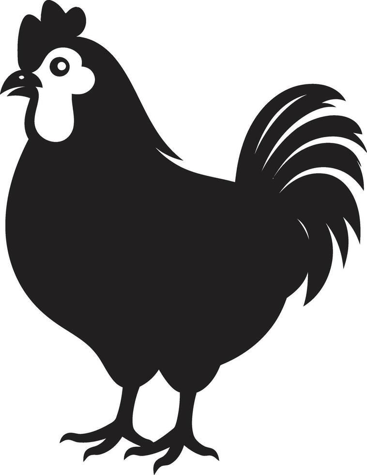 Clucking Classics Monochrome Emblem Illustrating Chicken Harmony Plucky Palette Sleek Black Vector Logo Design for Chicken Icon