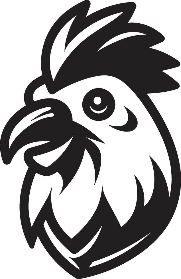 Poultry Prowess Chic Black Icon Featuring Chicken Vector Logo Cluck and Chic Sleek Black Vector Logo Design for Chicken Bliss