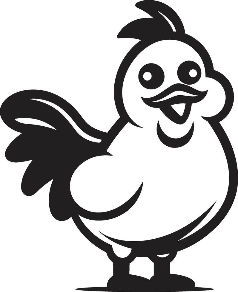 Farmyard Fantasy Chic Vector Logo Showcasing Chicken Sophistication Rooster Regalia Elegant Black Icon with Vector Chicken Design