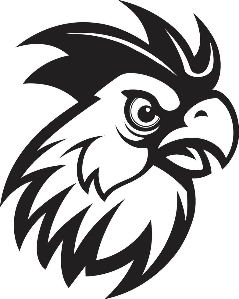 Coop Couture Sleek Black Vector Logo Design for Chicken Bliss Feathered Fables Chic Vector Logo Showcasing Chicken Sophistication