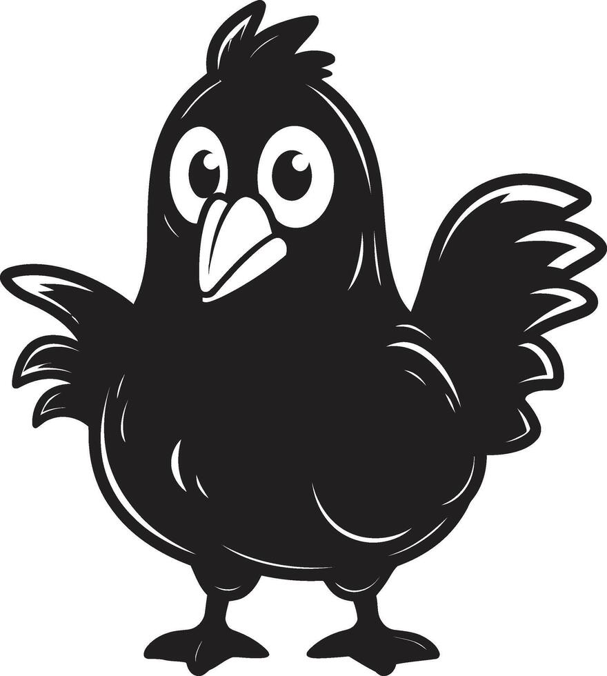 Rooster Regalia Elegant Black Icon with Vector Chicken Design Feathered Finery Monochrome Emblem Illustrating Chicken Harmony