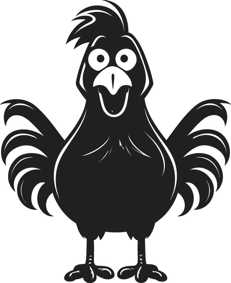 Clucking Charm Monochrome Chicken Icon in Sleek Design Coop Couture Sleek Black Vector Logo Design for Chicken Bliss