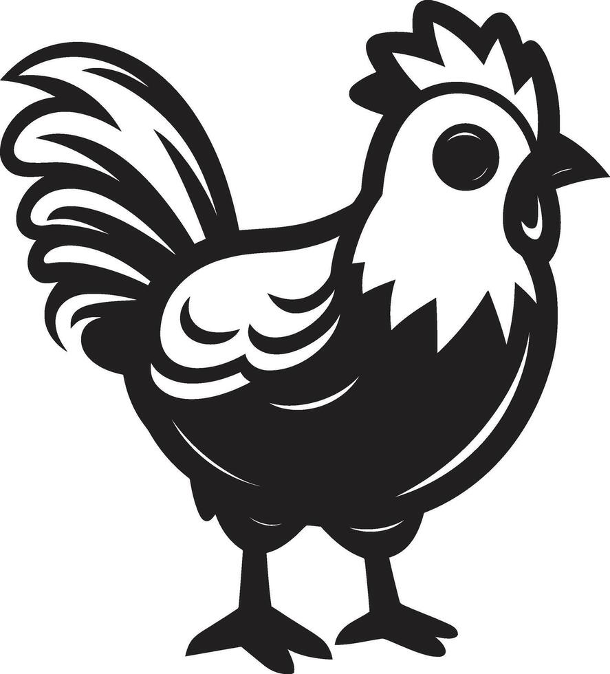 Clucking Charm Monochrome Chicken Icon in Sleek Design Coop Couture Sleek Black Vector Logo Design for Chicken Bliss