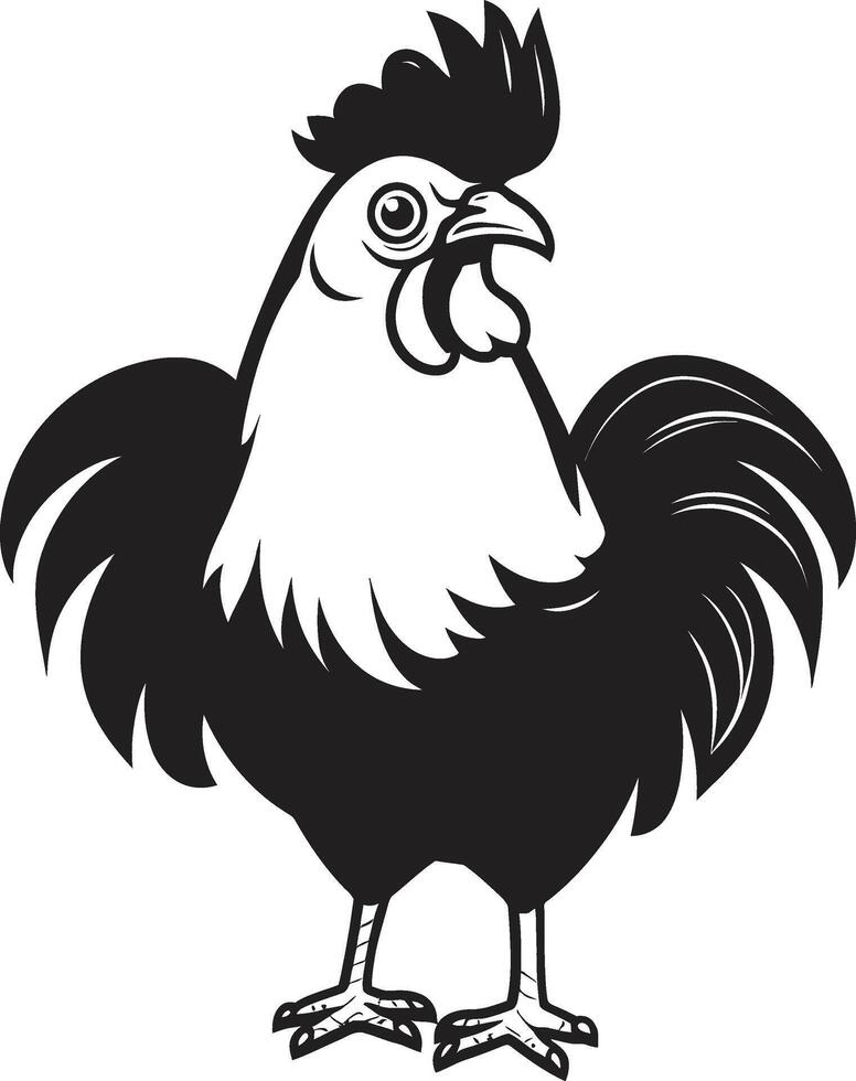 cloqueando clásicos monocromo emblema ilustrando pollo armonía valeroso paleta pulcro negro vector logo diseño para pollo icono