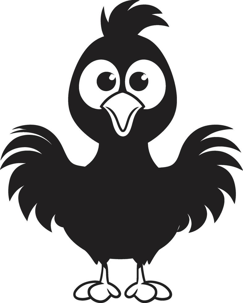 Hen House Harmony Elegant Black Icon in Monochromatic Design Rooster Radiance Sleek Monochrome Chicken Emblem in Black vector