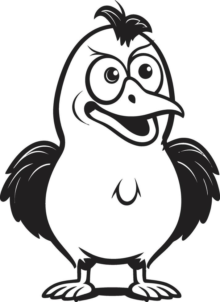 Poultry Perfection Sleek Black Icon Featuring Chicken Vector Logo Cluck Couture Chic Monochrome Chicken Emblem in Black