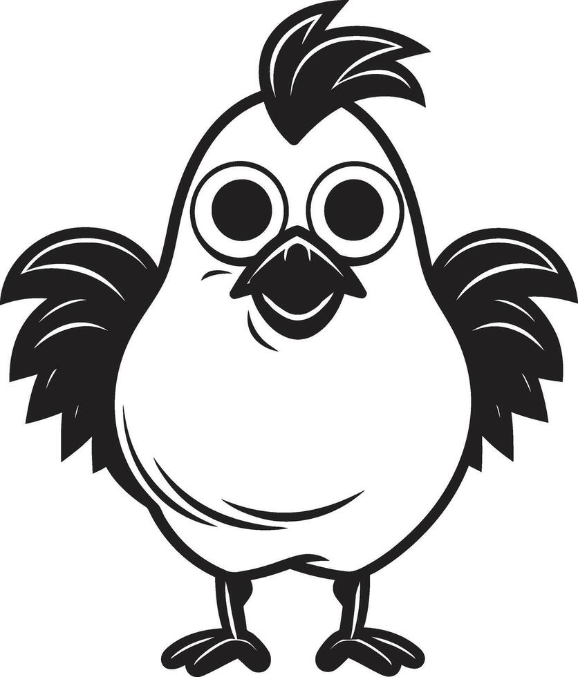 Coop Couture Sleek Black Vector Logo Design for Chicken Bliss Feathered Fables Chic Vector Logo Showcasing Chicken Sophistication