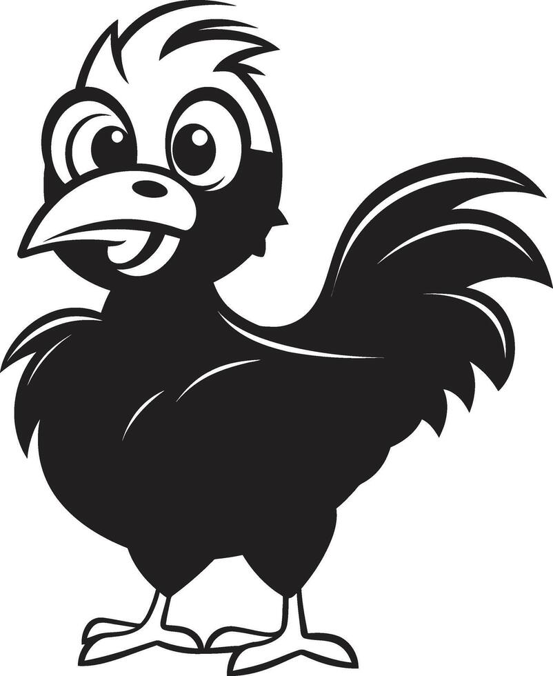 Hen House Harmony Elegant Black Icon in Monochromatic Design Rooster Radiance Sleek Monochrome Chicken Emblem in Black vector