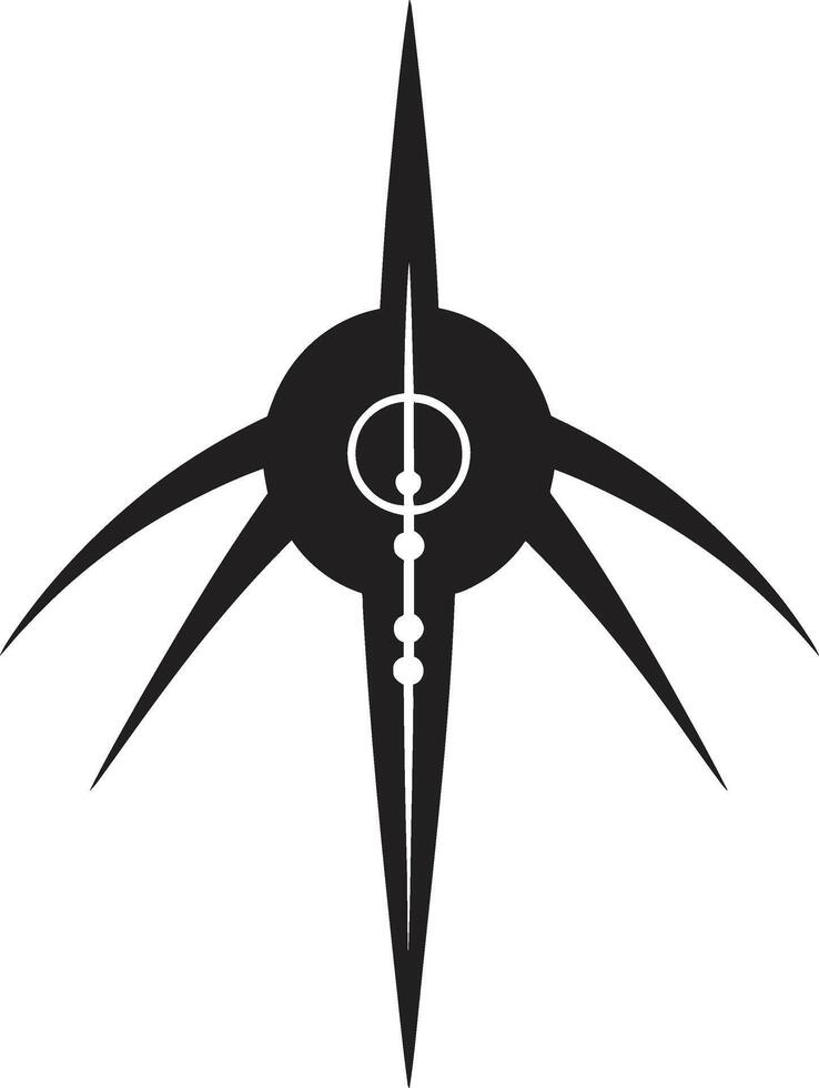 Futuristic Fusion Monochrome Cybernetic Symbol in Black Vector Techno Threads Chic Abstract Logo Showcasing Cybernetic Sophistication