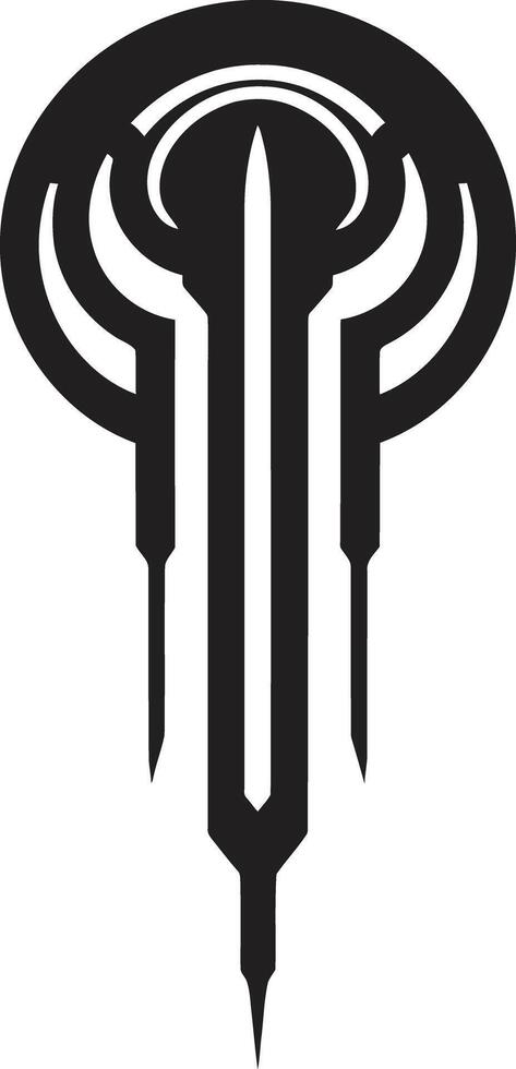 Techno Threads Chic Abstract Logo Showcasing Cybernetic Sophistication Neural Net Elegance Sleek Black Vector Logo for Cybernetic Bliss