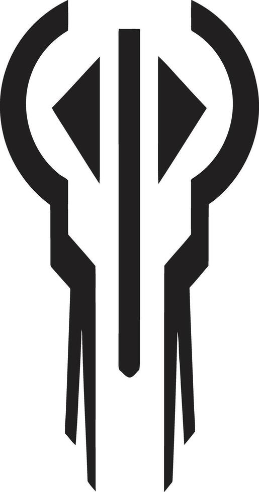 Neural Net Elegance Sleek Black Icon Featuring Cybernetic Vector Digital Nexus Abstract Cybernetic Symbol in Monochrome Vector Logo