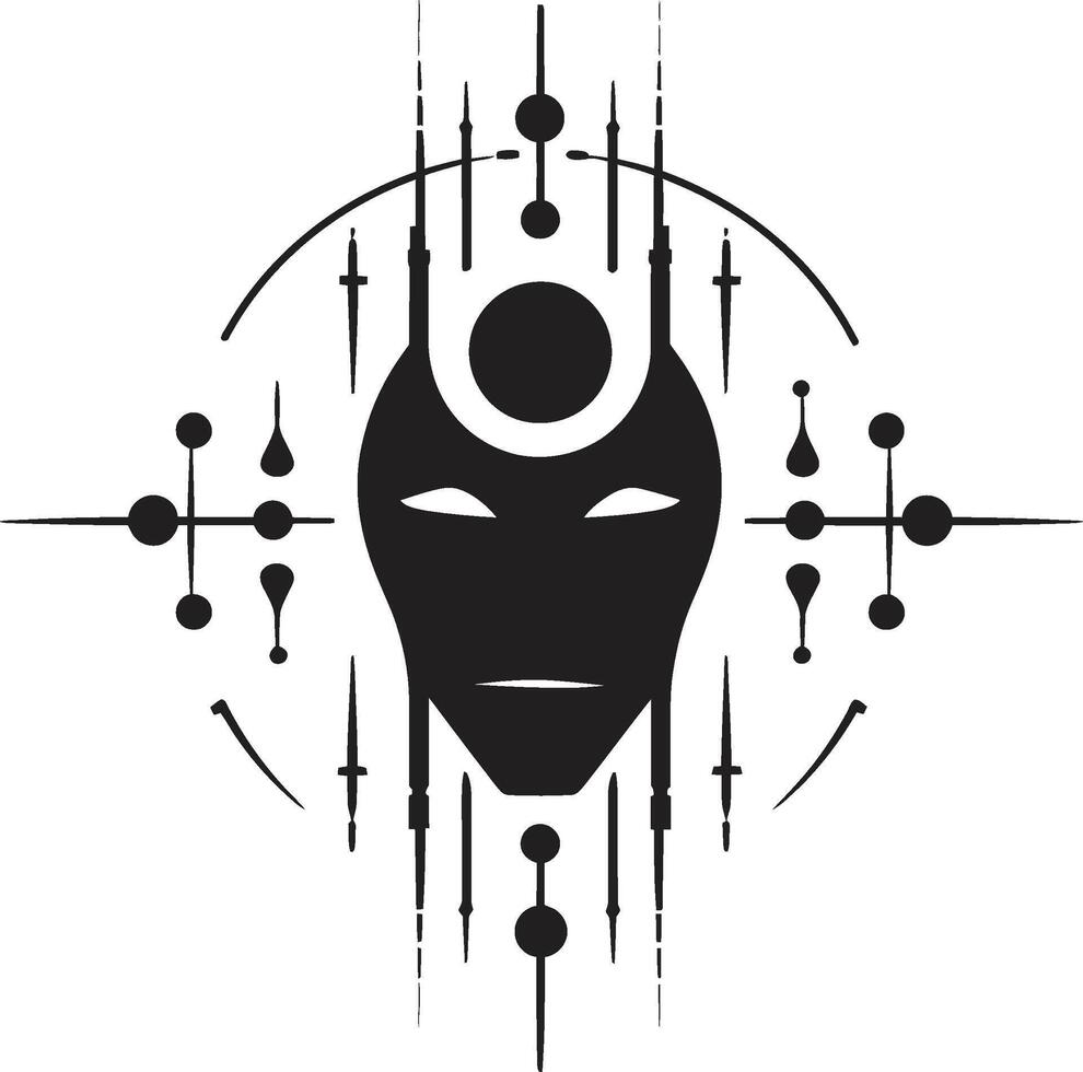 neural red elegancia pulcro negro vector logo para cibernético felicidad código sinfonía resumen cibernético emblema en monocromo diseño
