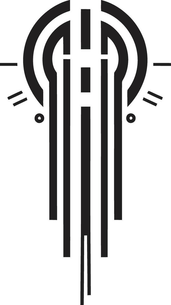 cuántico cociente resumen vector logo para negro cibernético sofisticación techno hilos elegante cibernético emblema en monocromo diseño