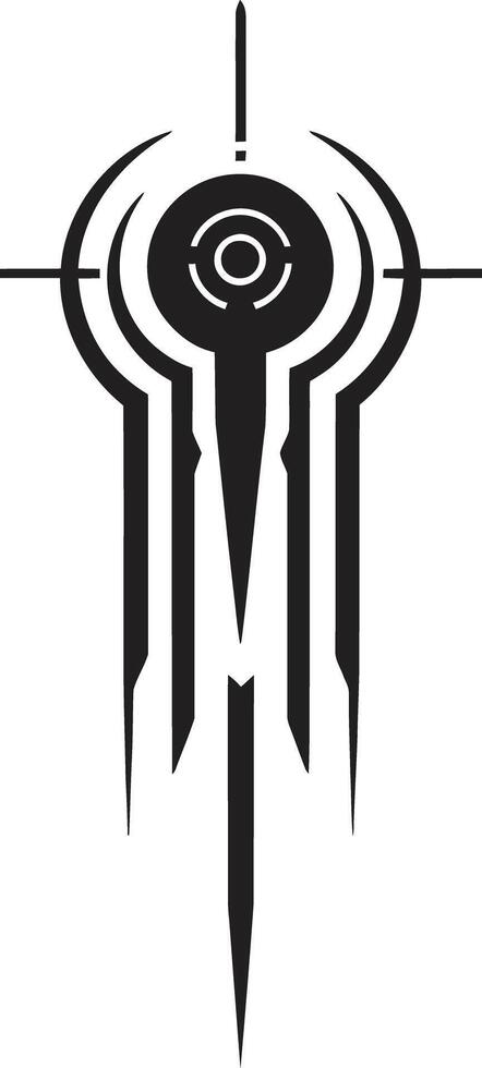 tecnológico trascendencia monocromo vector emblema para cibernético amantes pixelado Progreso resumen cibernético símbolo en negro vector logo