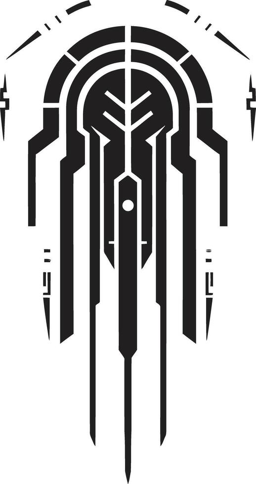 Pixelated Progress Abstract Cybernetic Symbol in Black Vector Logo Binary Brilliance Chic Emblem Illustrating Cybernetic Sophistication