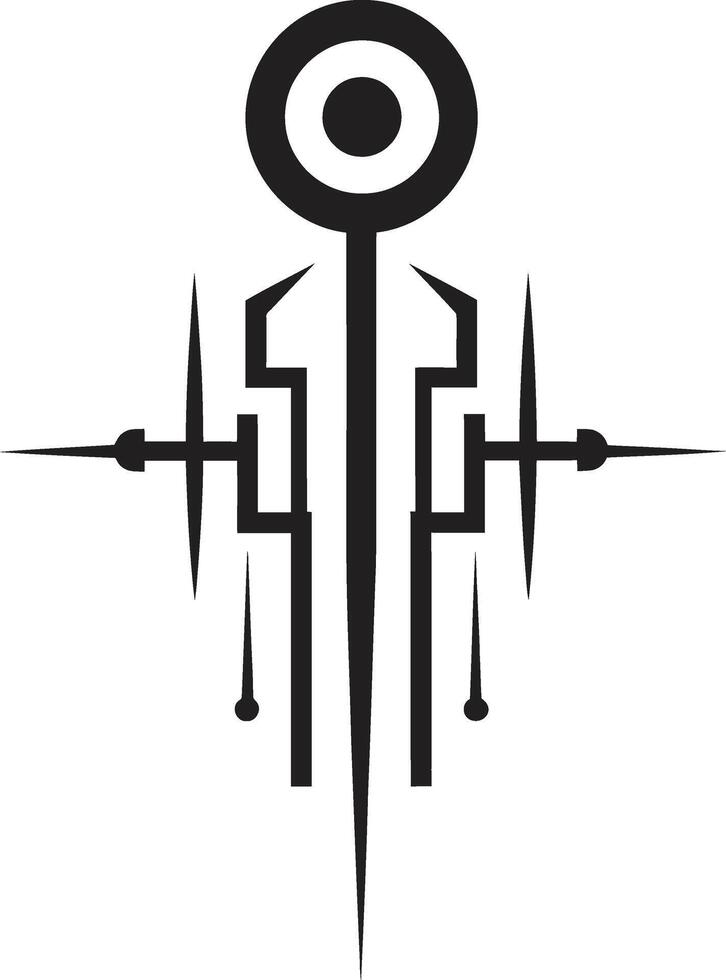 Neural Net Elegance Sleek Vector Logo for Cybernetic Harmony Code Symphony Abstract Cybernetic Symbol in Elegant Monochrome