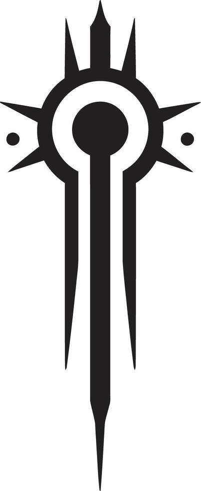Digital Nexus Sleek Emblem Illustrating Cybernetic Harmony Binary Harmony Elegant Cybernetic Design in Monochrome vector