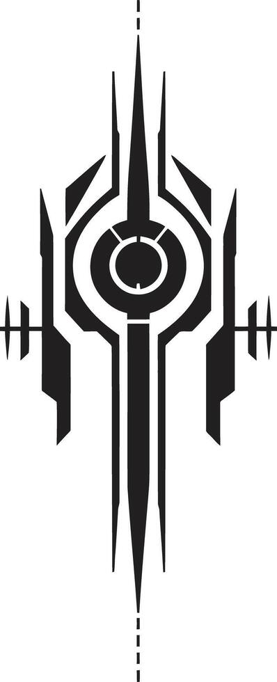 Virtual Vogue Elegant Vector Emblem Showcasing Cybernetic Evolution Quantum Quotient Sleek Black Abstract Design for Cybernetic Harmony