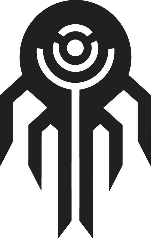 binario armonía elegante cibernético diseño en monocromo futurista fusión monocromo vector logo para negro cibernético felicidad