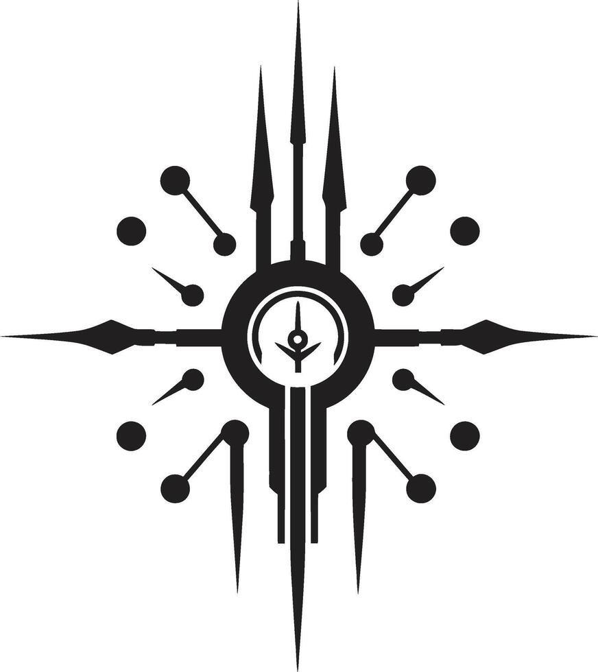 Neural Net Elegance Chic Abstract Cybernetic Symbol Digital Nexus Sleek Emblem Illustrating Cybernetic Harmony vector