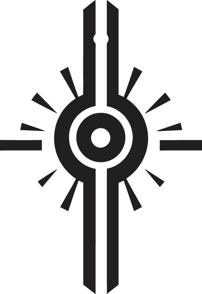 Digital Nexus Monochrome Cybernetic Symbol in Black Vector Logo Binary Harmony Chic Abstract Emblem of Cybernetic Design