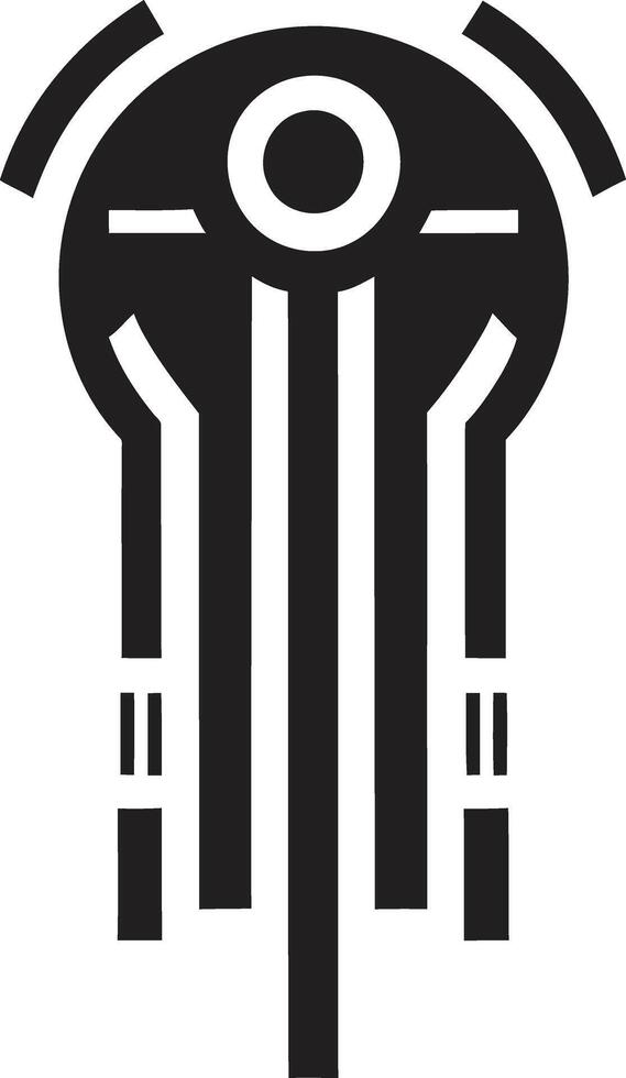 cuántico cociente resumen vector logo para negro cibernético sofisticación techno hilos elegante cibernético emblema en monocromo diseño