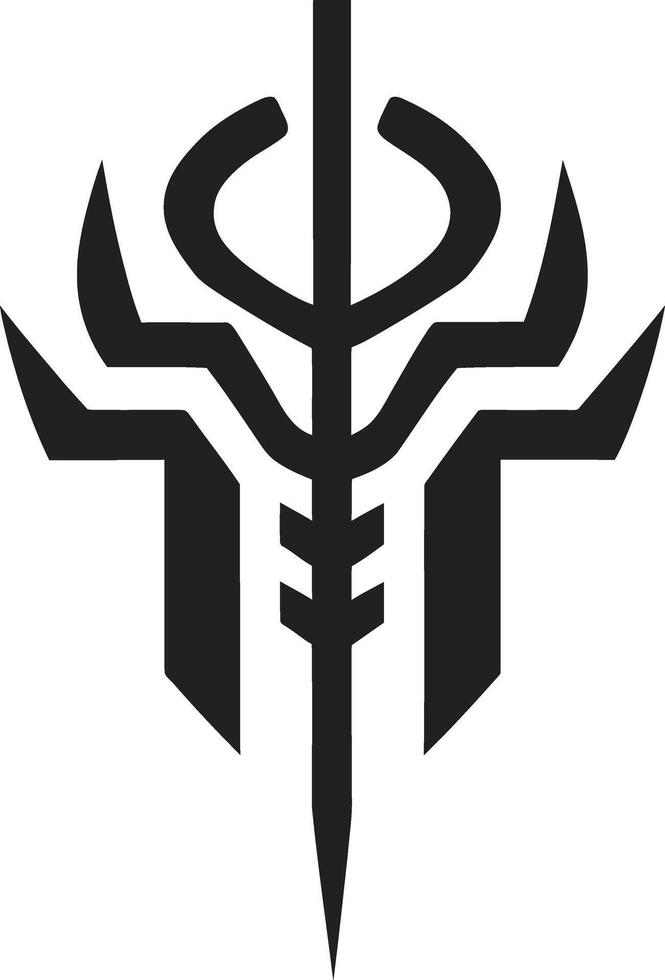 Digital Dynamics Sleek Black Abstract Cybernetic Symbol Technological Transcendence Monochrome Vector Emblem for Cybernetic Lovers