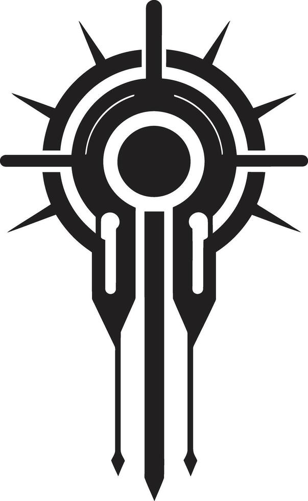 Neural Net Elegance Monochrome Abstract Logo for Cybernetic Harmony Code Symphony Sleek Black Vector Emblem Showcasing Cybernetic Evolution