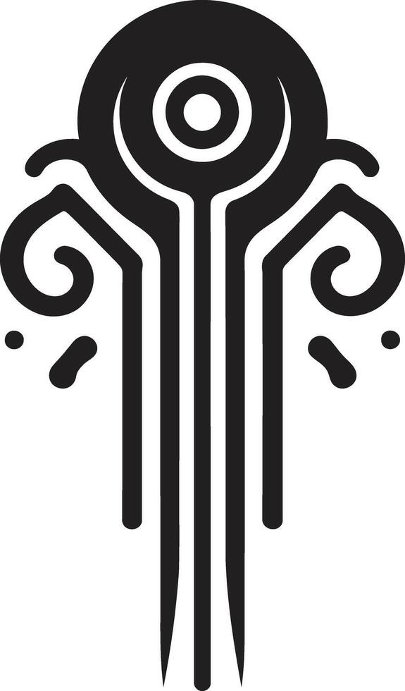 Neural Net Elegance Sleek Vector Logo for Cybernetic Harmony Code Symphony Abstract Cybernetic Symbol in Elegant Monochrome